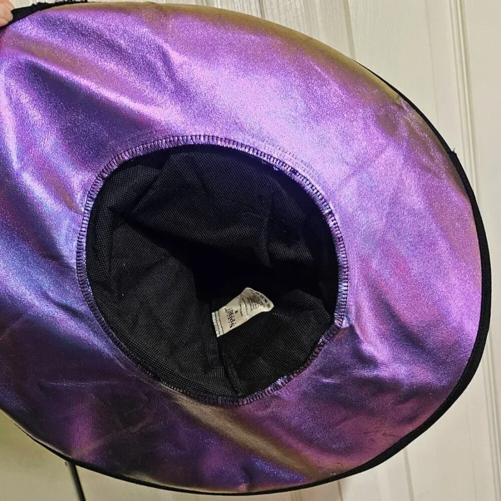 Purple Shredded Witch Costume Girls 4-6 Black Velvet Dress Hat Spirit Halloween - Picture 4 of 6